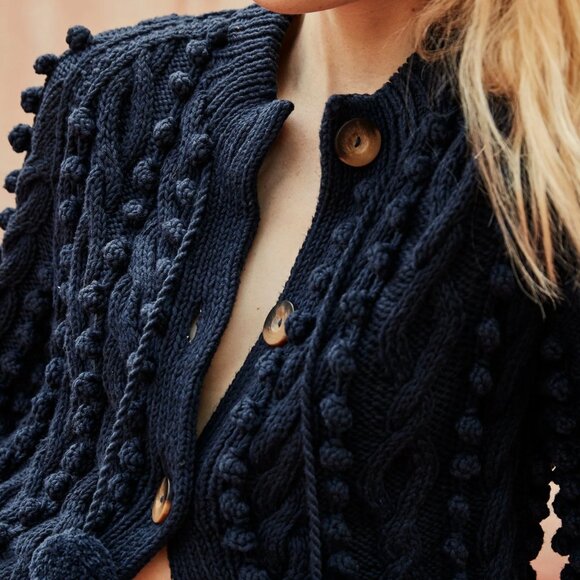 DOEN - XS/S Navy Pomme Cardigan - Picture 2 of 9